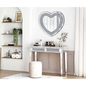 Espejo de Pared Decorativo Veneciano con Diseño de Corazón, Espejo de Vidrio con Marco de Aluminio Clásico y de Lujo para Baño, para Hoteles - Product Image 2
