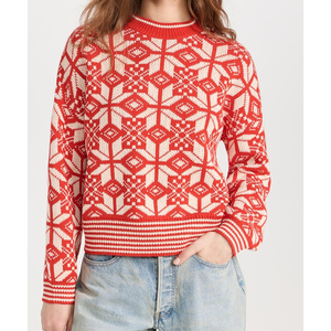 เสื้อสเวตเตอร์คอเต่าสำหรับผู้หญิงเสื้อสเวตเตอร์ถักแบบสวมหัวพิมพ์ลายโลโก้ออกแบบได้ตามต้องการสำหรับฤดูหนาว - Product Image 6