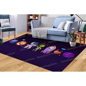 Tapis imprimé Galactic Adventure - Parfait pour la chambre d'enfant et la crèche, tapis en chenille - Product Image 3