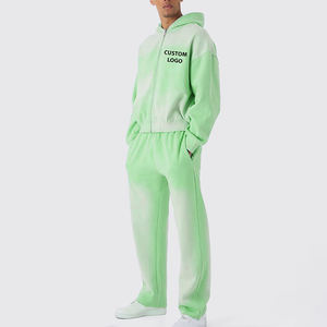 Custom Logo Men's Track Suit Set 400 Grams Cotton Hooded <b>Sweatshirts</b> and Sweatpants Sportswear Set - Product Image 5