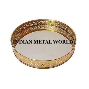 การออกแบบที่น่าชื่นชมรูปร่างที่กำหนดเองและขนาดถาดเสิร์ฟอาหารขัดทองจากอินเดีย - Product Image 2