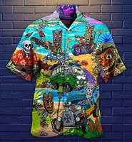 Chemise décontractée à motif de crépuscule d'été hawaïen pour hommes 3D Beach Funny Short Sleeve Women's Clothes Blouse New Offre Spéciale Flora Breathable