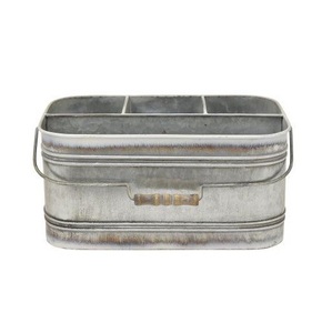 best selling galvanized metal 4 column rectangular <b>planter</b> with centre handle <b>large</b> indoor <b>planter</b> garden metal <b>planter</b> - Product Image 6