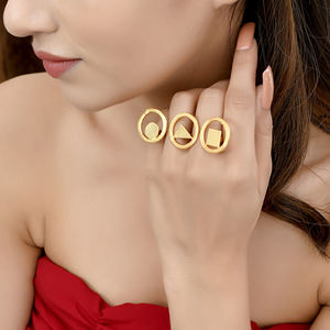 Anillo de moda al por mayor para mujeres y niñas, anillo chapado en oro de latón delicado hecho a mano personalizado, diseño pulido liso a la moda para regalos - Product Image 6