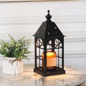 โคมไฟทีไลท์แนววินเทจโคมไฟหกเหลี่ยมโลหะสีดำตกแต่งบ้านสวยสำหรับงานแต่งงานฮาโลวีนและคริสต์มาสเดือนรอมฎอน - Product Image 4