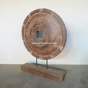 Moneda de madera estatua ornamento decoración del hogar escultura accesorios de mesa decoración de escritorio de oficina en casa - Product Image 2