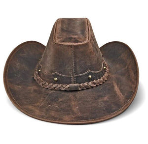 Chapeau de cowboy en cuir de qualité supérieure, style classique de la campagne, design personnalisable pour une utilisation à long terme, voyage en plein air, fête, décontracté - Product Image 2