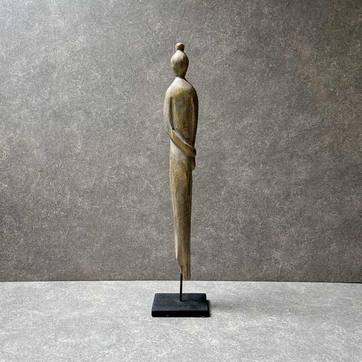 Minimalist aluminium sculpture with visual flow and brushed surface perfect for professional spaces or art gifting