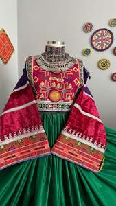 Robes afghanes pour femmes sélectionnées avec soin, couleurs personnalisables, robe kuchi faite à la main avec des broderies colorées, manches longues, en mousseline de soie, ethnique - Product Image 4