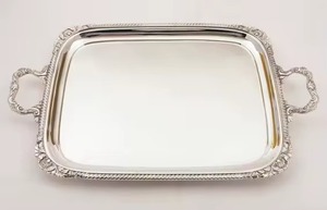 Bandeja de Servicio Decorativa de Metal Ecológica Hecha a Mano en India, Apta para Lavavajillas, para Uso en Cocina, Mesa, Restaurantes y Hogar - Product Image 5