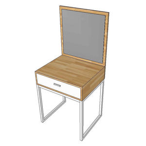 <b>Mini</b> Wood and Iron Minimalist Design Dressing <b>Table</b> SFBTD007 with High-quality Rubber Wood and Iron Legs - Product Image 1