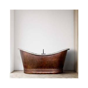 Bañera de hidromasaje de cobre antiguo, diseño Vintage martillado a mano, bañera de Metal de bronce independiente personalizable para uso en el baño - Product Image 4