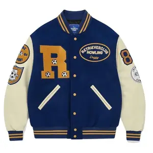 Hot Selling Custom Logo Print Baseball Bomber Letterman Varsity Jacket For Men College Wear Flight Pilot Bomber Jacket 2024