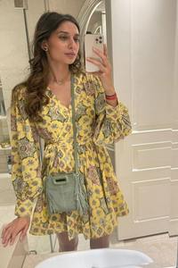 Indian Hand Block Printed Cotton Dress New Trendy Casual Summer Wear with Sweet Style Natural Waistline for Valentine's <b>Day</b> <b>Gift</b> - Product Image 2