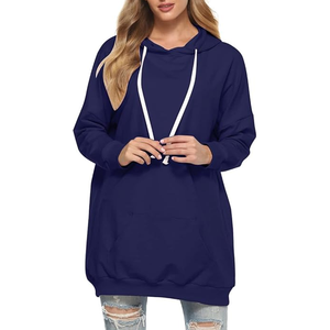 OEM/ODM Custom Style New Fashion <b>Long</b> Sleeve Solid Winter Casual Cheap Price <b>Women's</b> Clothing Cotton Hooded Fleece <b>Hoodies</b> - Product Image 4