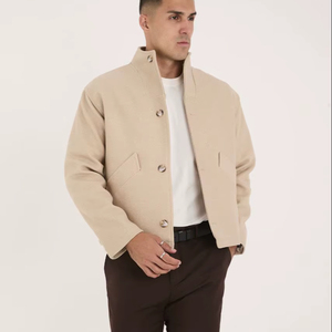 เสื้อแจ็คเก็ตพาร์กาลำลองสำหรับผู้ชาย ปกพับลง มีซิป กระเป๋า บุหนา อุ่น ผ้าซาตินด้านนอก ป้องกันน้ำ เป็นมิตรกับสิ่งแวดล้อม - Product Image 1