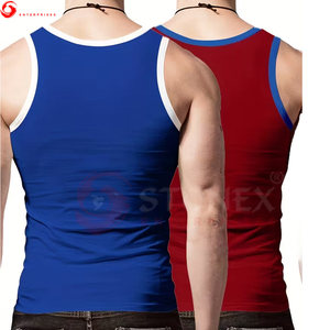 Polyester/coton hommes débardeurs respirant été Fitness porter gilet col rond personnalisable mode Stringer sans manches - Product Image 3