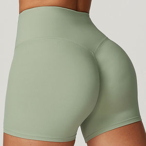 Shorts cyclistes en molleton taille haute pour femme, respirants, séchage rapide, imperméables, taille élastique, tricotés, vêtements de sport - Product Image 4