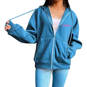 Sudadera con Capucha de Felpa de Color Verde Oliva de Lujo, con Cierre y Logotipo Personalizado, Unisex, Gruesa, 100% Algodón, Tejido Francés de Secado Rápido - Product Image 2