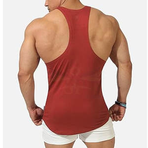 Vente en gros de débardeurs de fitness pour hommes, gilet de gymnastique durable à dos nageur, coupe ajustée, 100% coton, séchage rapide, respirant - Product Image 6