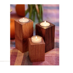Portavelas de Diseño Estándar con Diseño de Madera y Frasco de Madera para Decoración de Fiestas, Diseño Personalizado Disponible - Product Image 2