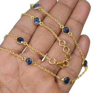 Mode coupe bleu saphir 925 en argent Sterling collier de pierres précieuses Bracelet convertible septembre pierre de naissance cadeau pour anniversaire - Product Image 1