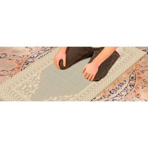 Tapis de prière beige : Tapis de culte islamique doux, lavable en machine, avec poils doux - Product Image 4