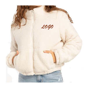 Chaqueta de Invierno para Mujer, Suave y Cálida, con Capucha, Estilo Bomber, de Forro Polar, Ecológica, con Patrón Sólido, Logotipo Frontal, Cierre de Cremallera, Prenda Exterior de Fábrica - Product Image 5