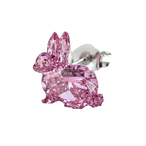 Boucles d'oreilles clous en argent sterling 925 plaqué or fin avec diamant rose fantaisie VVS VS de 25 carats certifié GIA IGI, cultivé en laboratoire, cadeau pour lui - Product Image 1