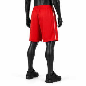 Custom Men’s Red Mesh Basketball Shorts OEM ODM Graphic Letter Print <b>Elastic</b> Waist Sports Shorts - Product Image 6