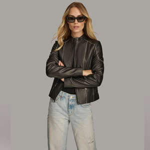 Veste en cuir d'agneau véritable pour femmes, respirante, écologique, veste varsity d'hiver, nouvelle collection, prix de gros avantageux - Product Image 4