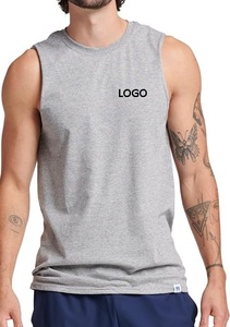 Chemises musclées sans manches pour hommes Séchage rapide 60% Coton-40% Polyester Débardeur Protection contre les odeurs Évacuation de l'humidité avec logo - Product Image 3