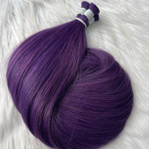 Extensiones de cabello humano vietnamita a granel, cabello de doble estiramiento largo, sedoso, liso, recto, color púrpura, cabello virgen Remy a granel - Product Image 1
