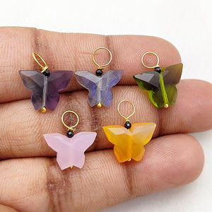 Colgante de mariposa de Plata de Ley 925 con piedras preciosas de fluorita múltiple, joyería religiosa cristiana para venta al por mayor - Product Image 3