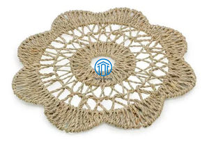 Suitable for Dining Table Wholesaler Customize Flower Shape Seagrass <b>Placemat</b> <b>Wicker</b> Dishes Mat Seagrass Charger for Kitchenware - Product Image 5