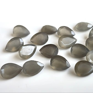 Pierre de lune grise naturelle 5x8mm poire à facettes coupe qualité supérieure-pierre de lune grise flashy poire à facettes - Product Image 1
