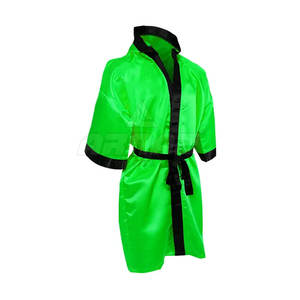 เสื้อคลุมมวยพร้อมฮู้ดและสีตัดกันสำหรับนักสู้มืออาชีพเสื้อคลุมชกมวยผ้าซาตินมีสีและขนาดที่กำหนดเอง - Product Image 3