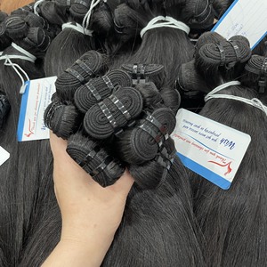 Paquete de cabello crudo Disponible en stock Paquete de cabello de trama recta natural 100% extensiones de cabello humano vietnamita no sintético - Product Image 1