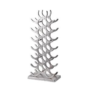 Aluminum Large Size <b>Wine</b> Bottle <b>Rack</b> Stand Silver Rough Finished Handmade Wedding Decorative Stand for Champagne - Product Image 5
