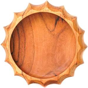 ชามเสิร์ฟอาหารทำจากไม้อะคาเซียทำด้วยมือสไตล์คันทรี่รูปทรงใหม่สำหรับห้องครัวที่มีสไตล์การเสิร์ฟอาหารในวันหยุดเทศกาล - Product Image 4