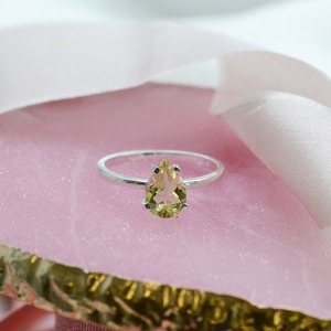 แหวนหมั้นวินเทจของผู้หญิง925S เงินด้วยเลมอนควอตซ์ที่ไม่ซ้ำกันลูกแพร์เหลี่ยมเพชรพลอยประดับเพชรธรรมชาติไข่มุกแหวนละเอียด - Product Image 4