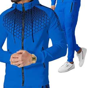 Hommes de haute qualité 3D Sportswear costume nouveau à manches longues fermeture éclair à capuche Jogging pantalon à la mode printemps automne survêtement 2 pièces - Product Image 4