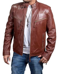 Genuine High Quality Windproof Breathable Stylish Stand Collar Leather Jacket Pattern <b>Decoration</b> for <b>Winter</b> jacket for men - Product Image 2
