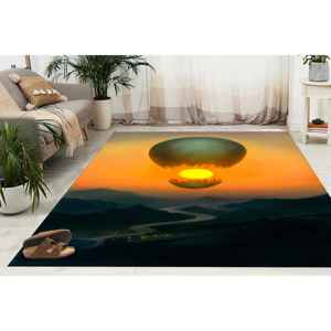Tapis imprimé : reproduction de Vladimir Kush, style moderne et surréaliste, décoration pour salle de bain, tapis doux non tissé - Product Image 1