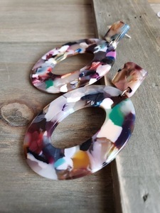 Pendientes de Resina Bordados a Mano, Joyería de Moda de Acero Inoxidable para Mujeres y Niñas, Estilo Clásico para Bodas, Alta Calidad - Product Image 4