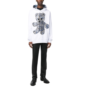 Custom Made 100% Cotton Fleece Breathable Winter Men Rhinestone Hoodies with Pocket Design Casual Style Eco-Friendly New Arrival - Product Image 5