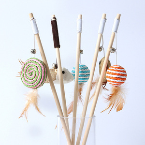 Ultimate Wooden Handle Cat Fishing Rod <b>Toy</b> with Replaceable <b>Fish</b> Attachments - Product Image 3