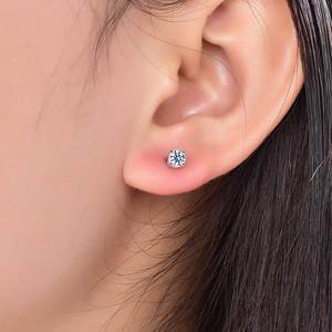 Moissanite ต่างหูตุ้งติ้งลายดอกไม้ประดับเพชรต่างหูของขวัญงานหมั้นสไตล์วินเทจ - Product Image 3