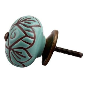 Tiradores de cajón de cerámica verde hechos a mano, alta calidad, para vestidor, cocina, puerta de armario, CK-1386 de 3,81 cm - Product Image 4