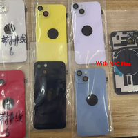 Coque arrière en verre + Flex NFC pour iPhone 16 15 14 Plus Pro Max, boîtier arrière + Flex de charge sans fil NFC